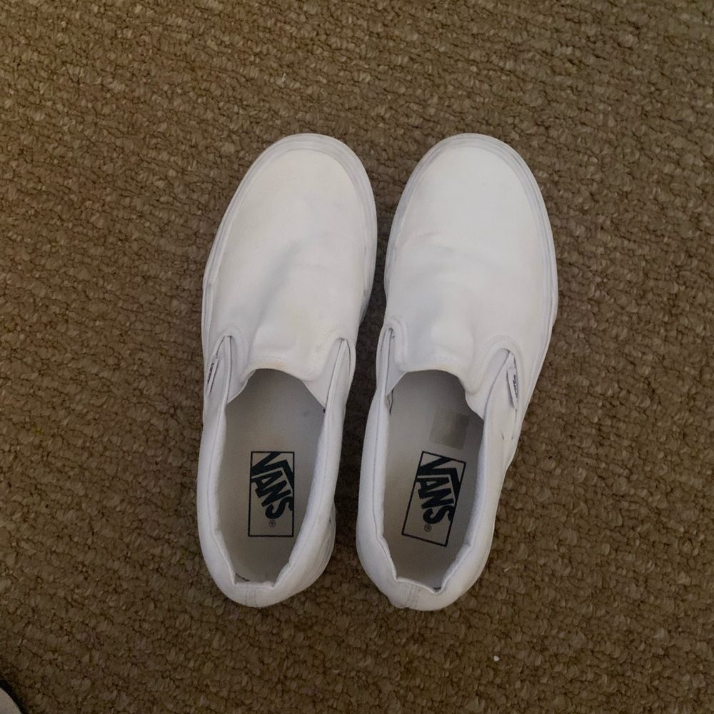 White slip on vans